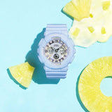 Casio Baby-G Digital-Analogue Blue Resin Strap Women Watch BA-130WP-2ADR-P