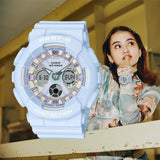 Casio Baby-G Digital-Analogue Blue Resin Strap Women Watch BA-130WP-2ADR-P