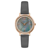 BCBGMAXAZRIA QUARTZ ROSE GOLD STAINLESS STEEL BG50665004 GREY LEATHER STRAP WOMEN'S WATCH - H2 Hub Watches