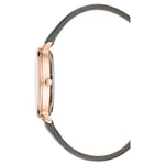 BCBGMAXAZRIA QUARTZ ROSE GOLD STAINLESS STEEL BG50665004 GREY LEATHER STRAP WOMEN'S WATCH - H2 Hub Watches