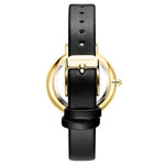 BCBGMAXAZRIA QUARTZ ROSE GOLD STAINLESS STEEL BG50668003 BLACK LEATHER STRAP WOMEN'S WATCH - H2 Hub Watches