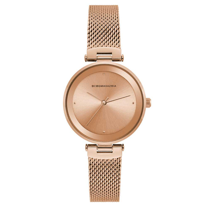 BCBGMAXAZRIA QUARTZ ROSE GOLD BG50671003 MESH STRAP WOMEN'S WATCH - H2 Hub Watches