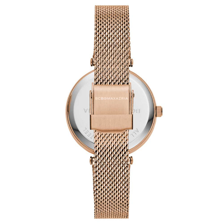 BCBGMAXAZRIA QUARTZ ROSE GOLD BG50671003 MESH STRAP WOMEN'S WATCH - H2 Hub Watches