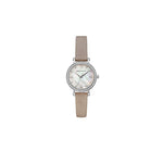 BCBGMAXAZRIA SILVER STAINLESS STEEL BG50674001 BROWN LEATHER STRAP WOMEN'S WATCH - H2 Hub Watches