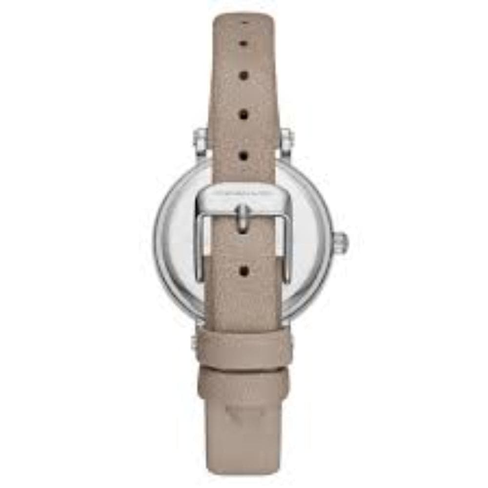 BCBGMAXAZRIA SILVER STAINLESS STEEL BG50674001 BROWN LEATHER STRAP WOMEN'S WATCH - H2 Hub Watches