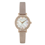 BCBGMAXAZRIA QUARTZ ROSE GOLD STAINLESS STEEL BG50674002 BROWN LEATHER STRAP WOMEN'S WATCH - H2 Hub Watches