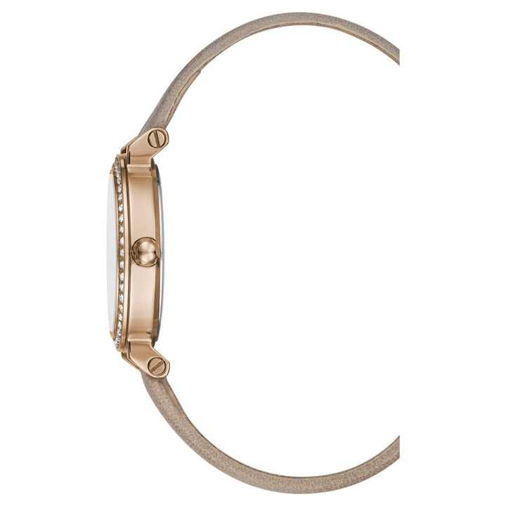 BCBGMAXAZRIA QUARTZ ROSE GOLD STAINLESS STEEL BG50674002 BROWN LEATHER STRAP WOMEN'S WATCH - H2 Hub Watches