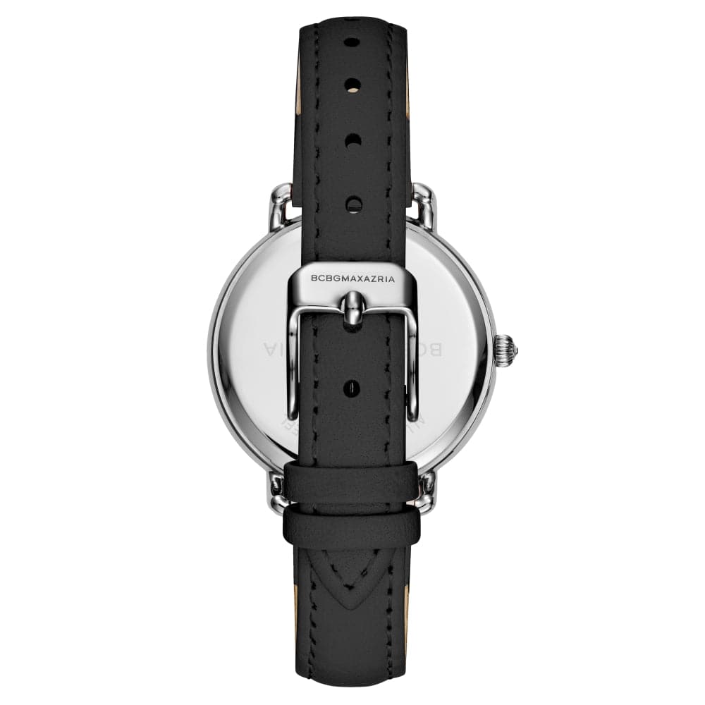 BCBGMAXAZRIA BG50676001 BLACK LEATHER STRAP WOMEN'S WATCH - H2 Hub Watches