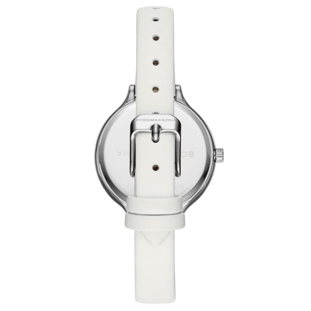 BCBGMAXAZRIA BG50678002 WHITE LEATHER STRAP WOMEN'S WATCH - H2 Hub Watches