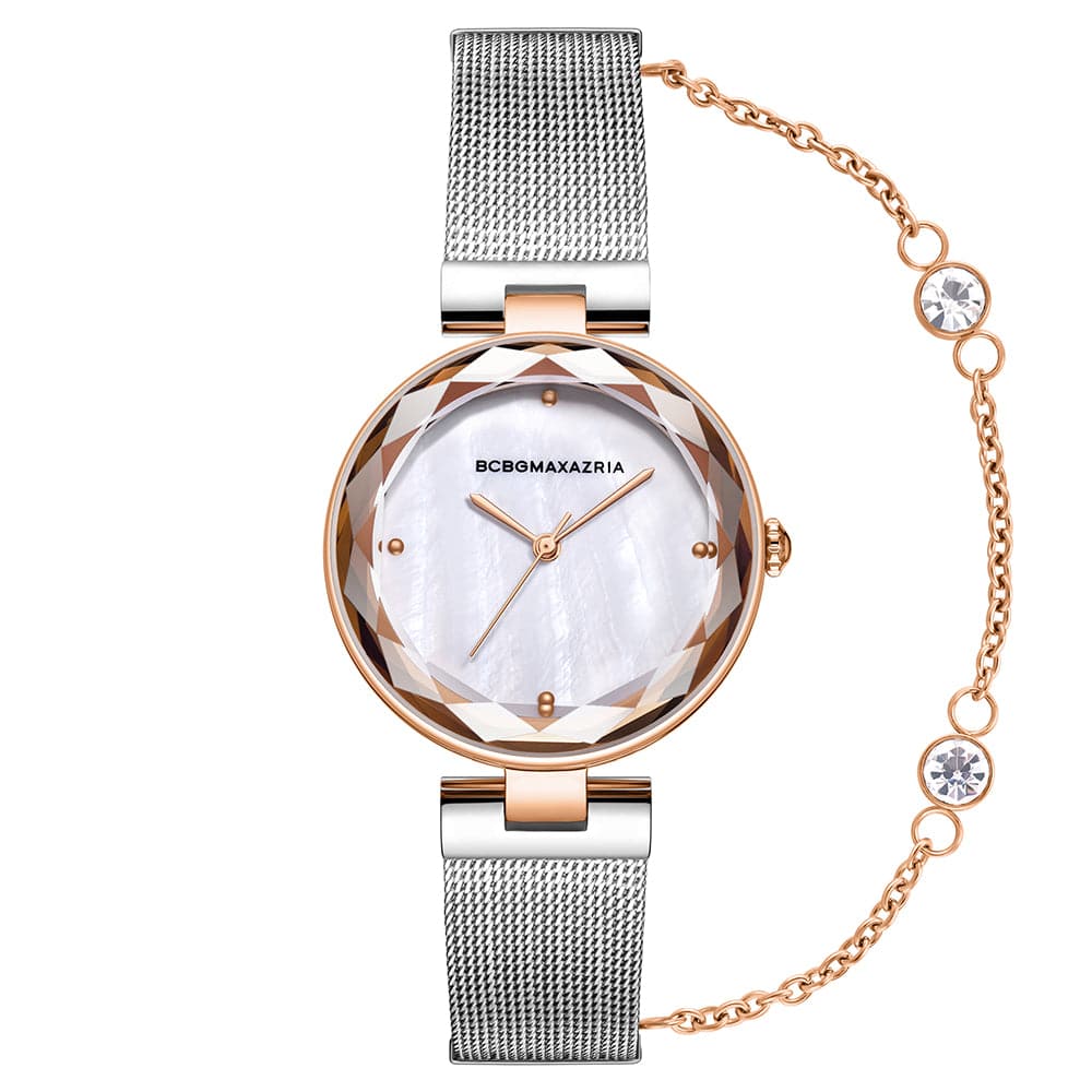 BCBGMAXAZRIA QUARTZ SILVER MESH BG50679002 WOMEN'S WATCH - H2 Hub Watches