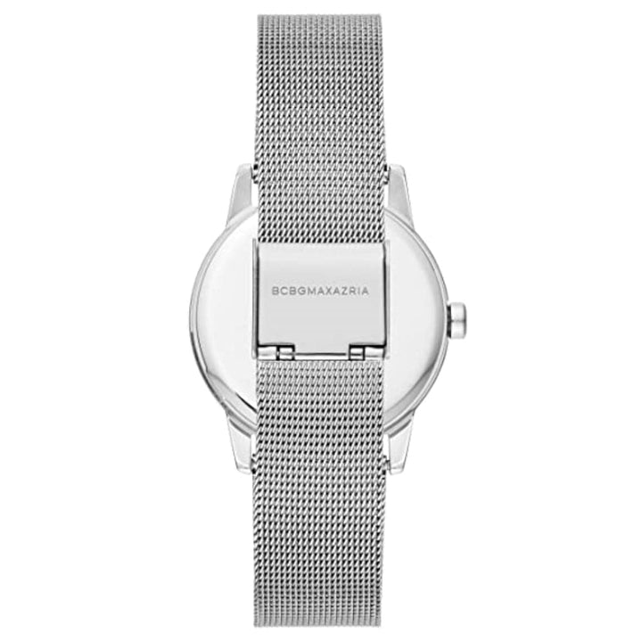 BCBGMAXAZRIA QUARTZ FLORAL SILVER MESH BG50827003 WOMEN'S WATCH - H2 Hub Watches