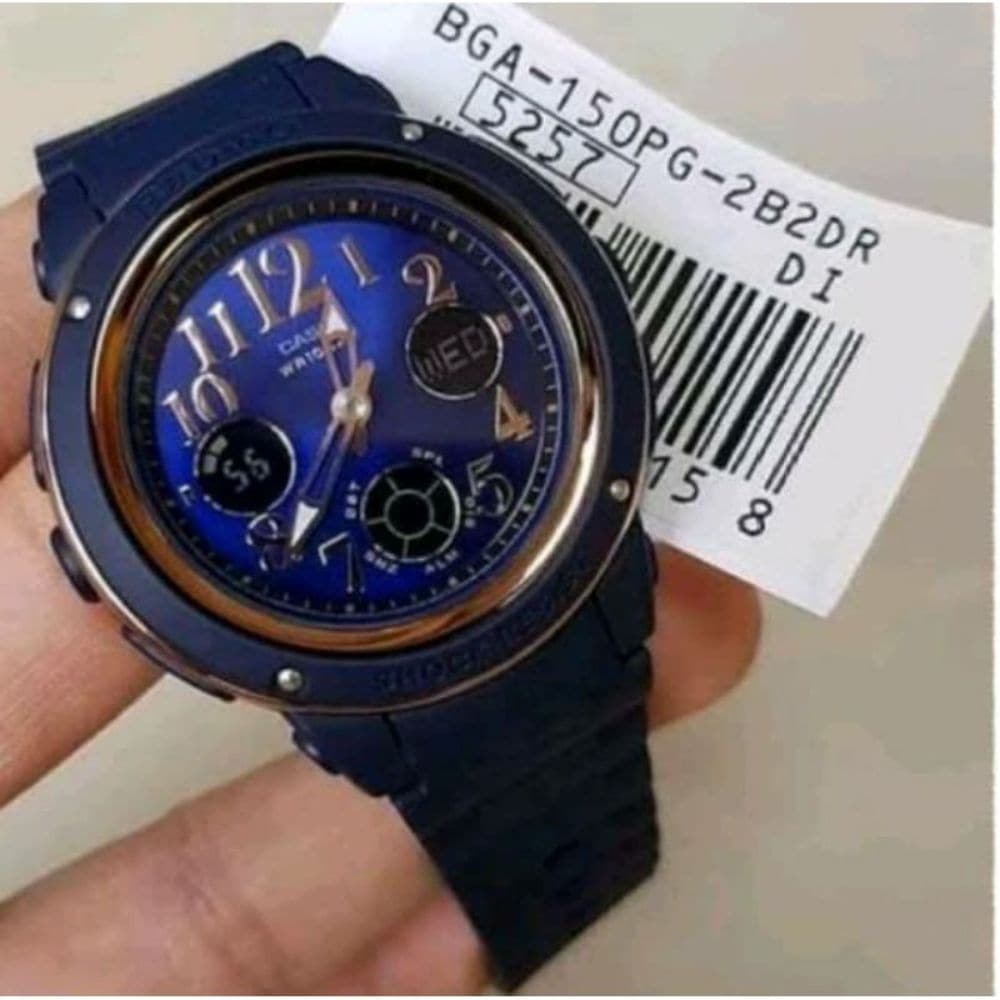 CASIO BABY-G BGA-150PG-2B2DR DIGITAL QUARTZ BLUE RESIN WOMEN'S WATCH - H2 Hub Watches