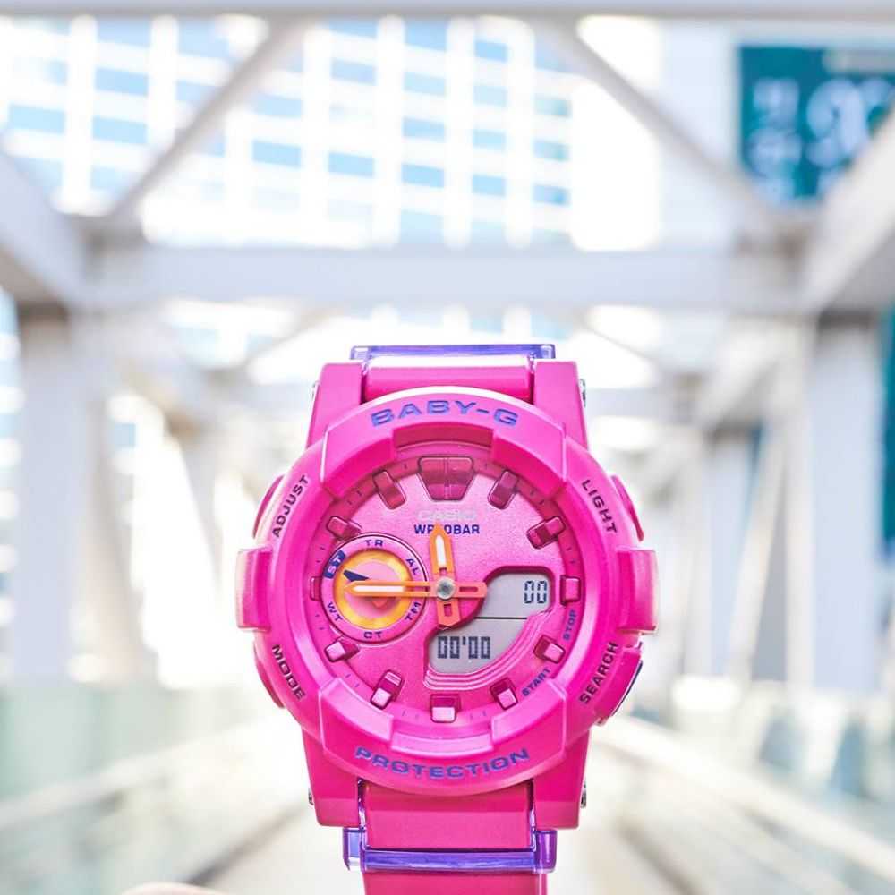 CASIO BABY-G BGA-185FS-4ADR DIGITAL QUARTZ PINK RESIN WOMEN'S WATCH - H2 Hub Watches