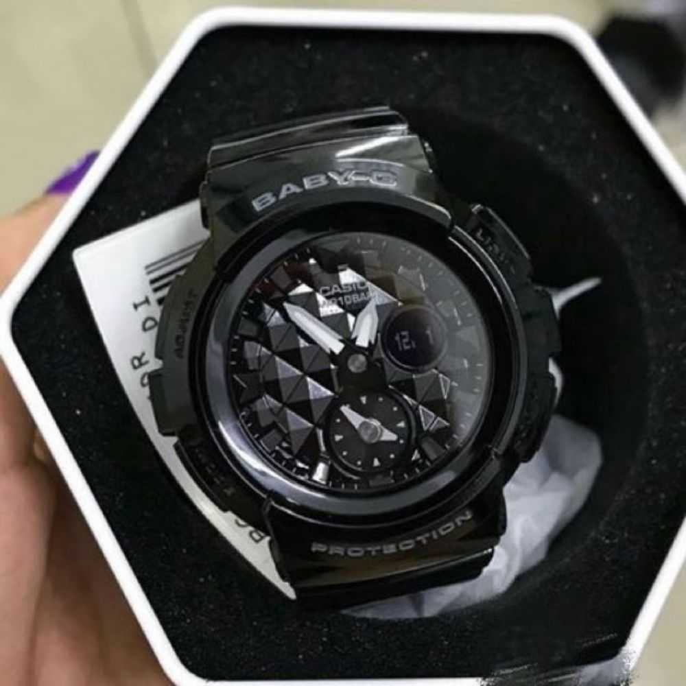 CASIO BABY-G BGA-195-1ADR DIGITAL QUARTZ BLACK RESIN WOMEN'S WATCH - H2 Hub Watches
