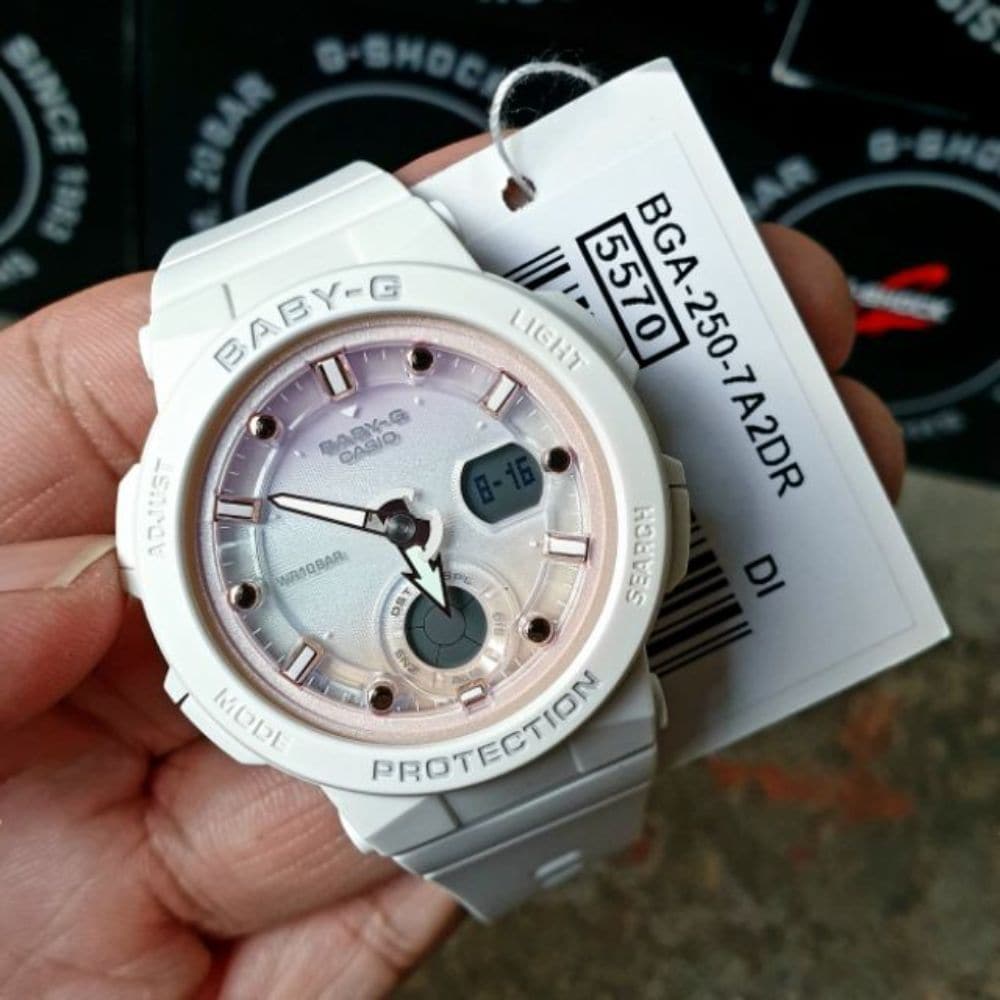 CASIO BABY-G BGA-250-7A2DR DIGITAL QUARTZ WHITE RESIN WOMEN'S WATCH - H2 Hub Watches