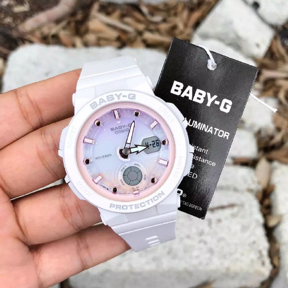 CASIO BABY-G BGA-250-7A2DR DIGITAL QUARTZ WHITE RESIN WOMEN'S WATCH - H2 Hub Watches