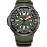 CITIZEN ECO-DRIVE BJ8057-17X GREEN RUBBER STRAP MEN WATCH