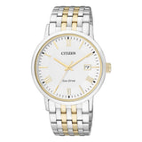 Citizen Eco-Drive Silver Dial Two-Tone Stainless Steel Strap Men Watch BM6774-51A