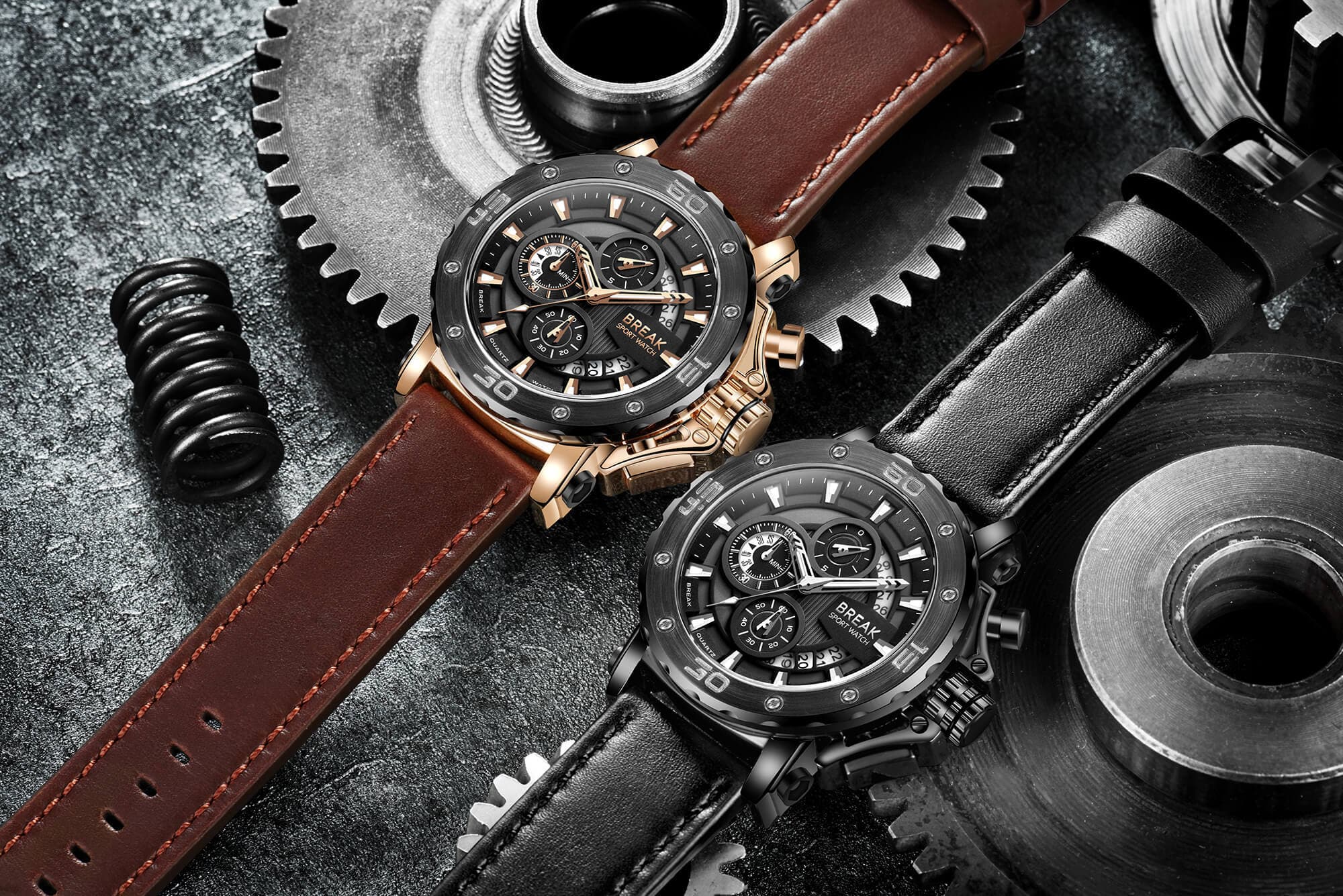 BREAK RANGER BLACK STYLISH MENS BRACELET WATCH - H2 Hub Watches