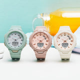 CASIO BABY-G BSA-B100CS-4ADR DIGITAL ANALOG SMARTPHONE LINK WOMEN'S SPORT WATCH