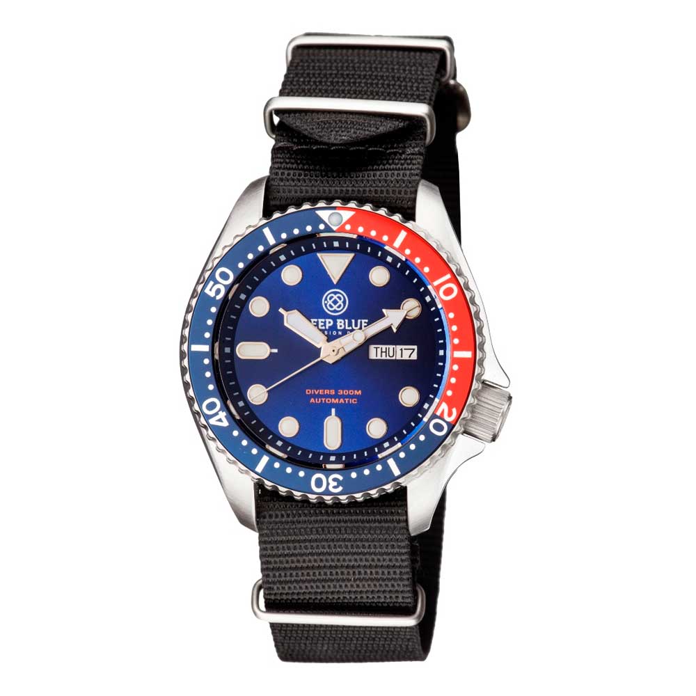 DEEP BLUE NATO DIVER #NATODIVERSSPEPSI DIVER'S WATCH - H2 Hub Watches
