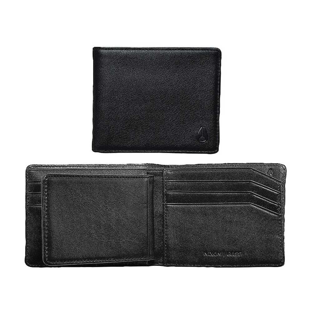NIXON C763001 ALL BLACK PASS BI-FOLD ID WALLET - H2 Hub Watches