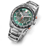 CITIZEN CA4486-82X ECO-DRIVE CHRONOGRAPH GREEN DIAL STAINLESS STEEL STRAP MEN'S WATCH