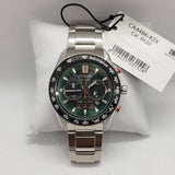CITIZEN CA4486-82X ECO-DRIVE CHRONOGRAPH GREEN DIAL STAINLESS STEEL STRAP MEN'S WATCH