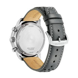 Citizen Eco-Drive Chronograph White Dial Gray Leather Strap Men Watch CA4500-24H