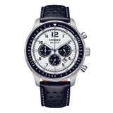 Citizen Eco-Drive White Dial With Black Leather Strap Men Watch CA4500-32A