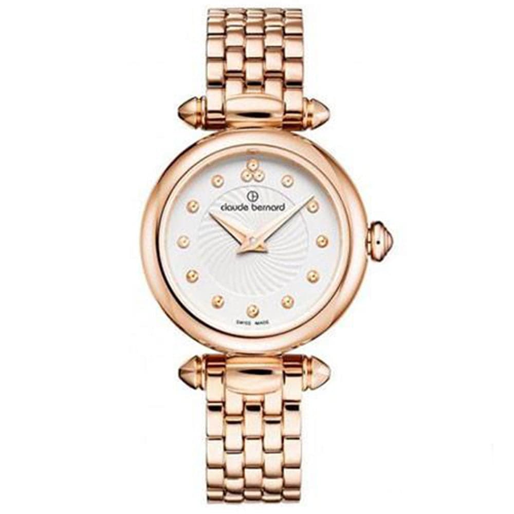 CLAUDE BERNARD SWISS MADE SWAROWSKI STONES CB20209-37RM-AIR WOMEN'S WATCH - H2 Hub Watches