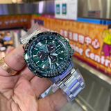 Citizen Eco-Drive CB5004-59W Men Watch Green Dial Chronograph 45mm