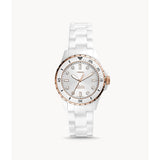 FOSSIL CE1107 WHITE CERAMIC WOMEN'S WATCH
