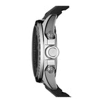 FOSSIL DECKER CHRONOGRAPH SILVER STAINLESS STEEL CH25731E BLACK SILICONE STRAP MEN'S WATCH - H2 Hub Watches