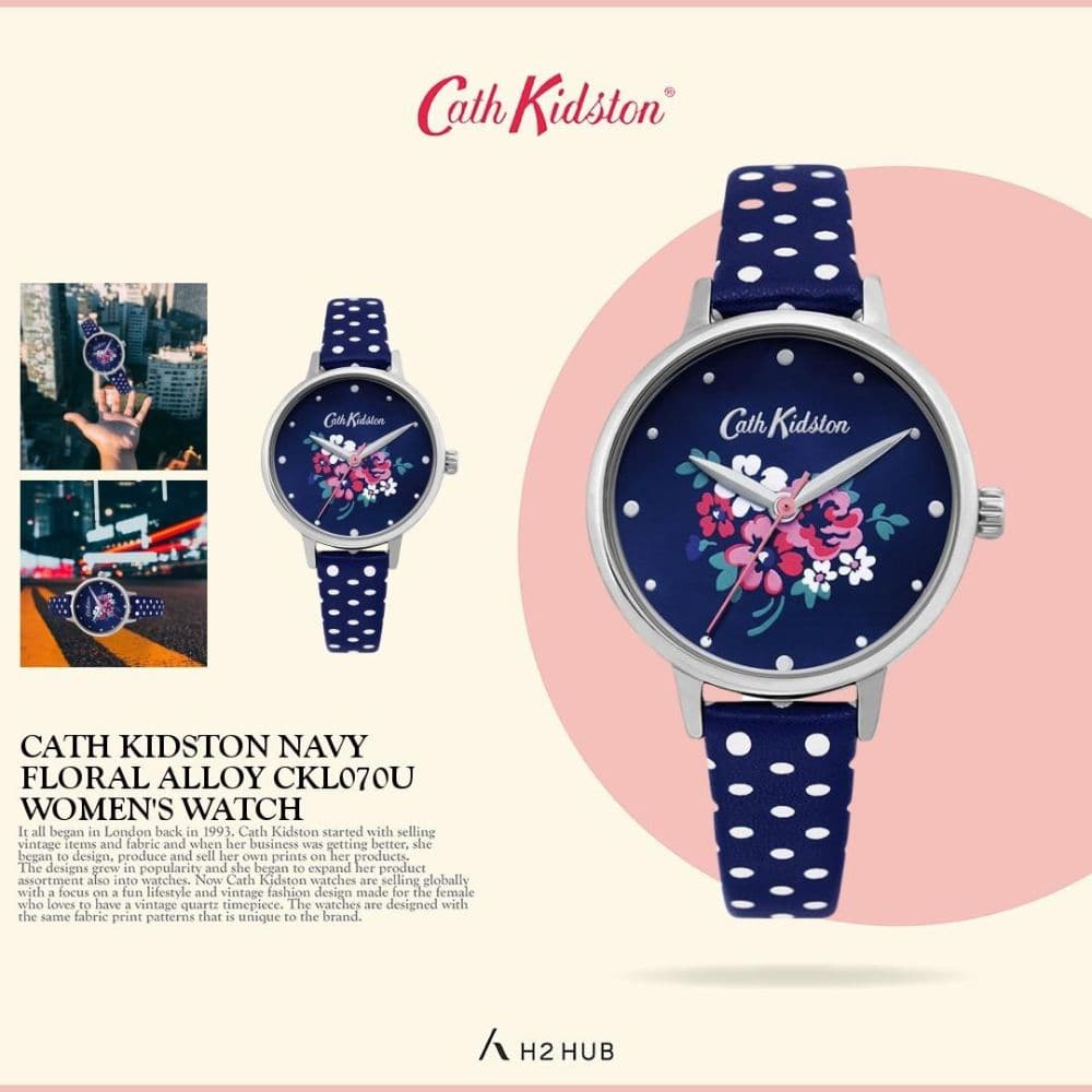 CATH KIDSTON NAVY FLORAL ALLOY CKL070U WOMEN'S WATCH - H2 Hub Watches