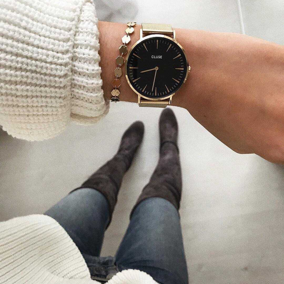 CLUSE LA BOHEME QUARTZ GOLD STAINLESS STEEL CL18110 MESH STRAP LADIES WATCH - H2 Hub Watches