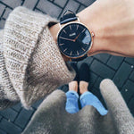 CLUSE LA BOHEME QUARTZ GOLD STAINLESS STEEL CL18401 BLACK LEATHER STRAP LADIES WATCH - H2 Hub Watches