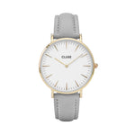 CLUSE LA BOHEME QUARTZ SILVER STAINLESS STEEL CL18414 GREY LEATHER STRAP LADIES WATCH - H2 Hub Watches