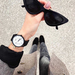 CLUSE LA ROCHE QUARTZ BLACK STAINLESS STEEL CL40002 LEATHER STRAP LADIES WATCH - H2 Hub Watches