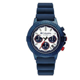Columbia Chronograph White Dial Blue Silicone Strap Men Watch COCSC03-006