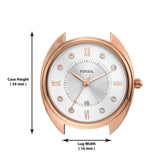 FOSSIL GABBY THREE-HAND DATE NAVY LEATHER WATCH ES5116