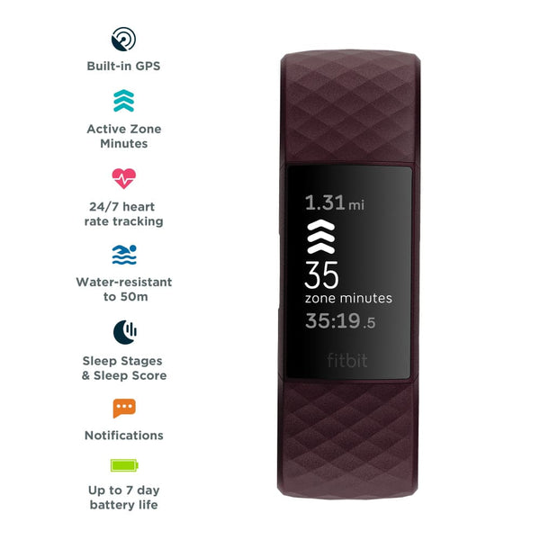 FITBIT CHARGE 4 ROSEWOOD FB417BYBY SILICONE TRACKER