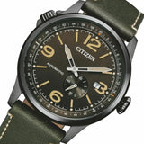CITIZEN NJ0147-18X MECHANICAL GREEN LEATHER MEN'S WATCH