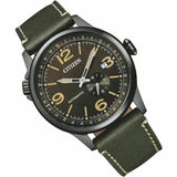 CITIZEN NJ0147-18X MECHANICAL GREEN LEATHER MEN'S WATCH
