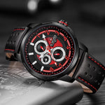 NAVIFORCE ANALOG NF9142 B/R/B QUARTZ MEN'S WATCH - H2 Hub Watches