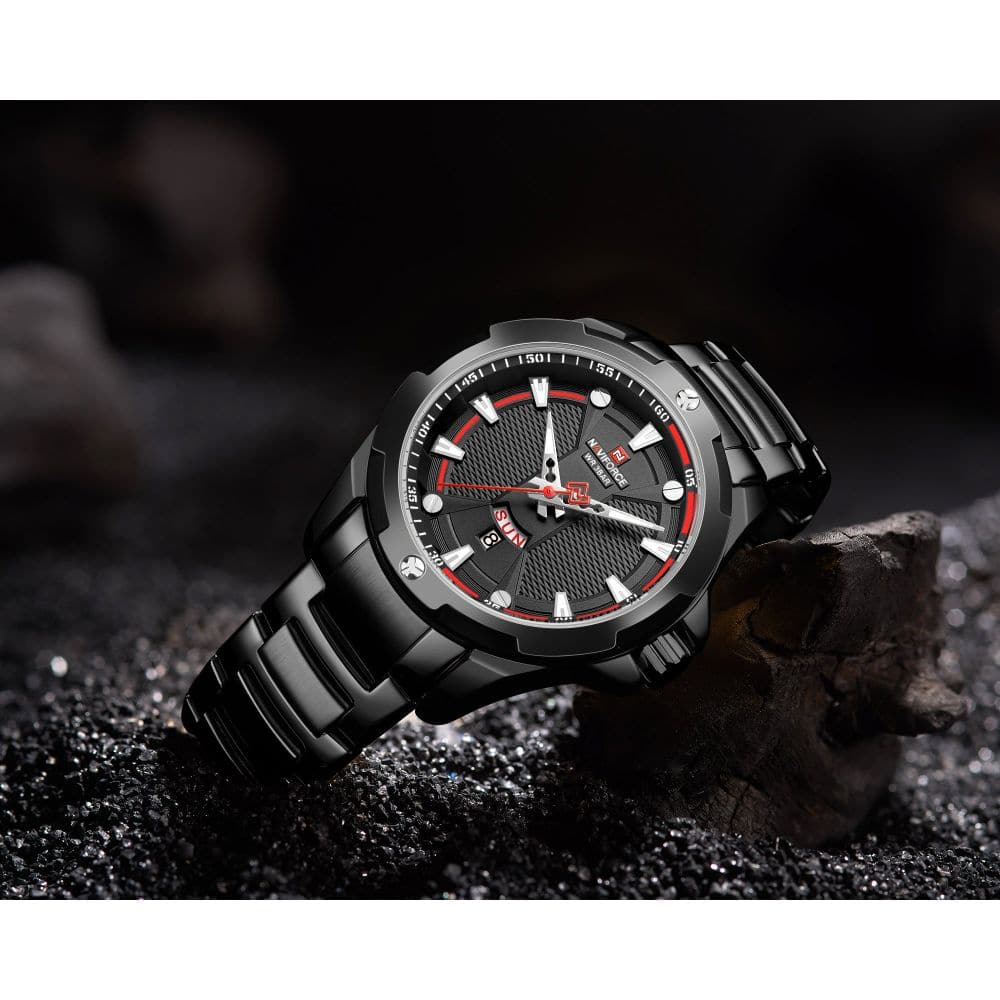 NAVIFORCE NF9161 B/B BLACK STAINLESS STEEL MEN'S WATCH - H2 Hub Watches