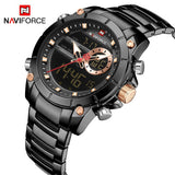 NAVIFORCE NF9163 B/B BLACK STAINLESS STEEL MEN WATCH