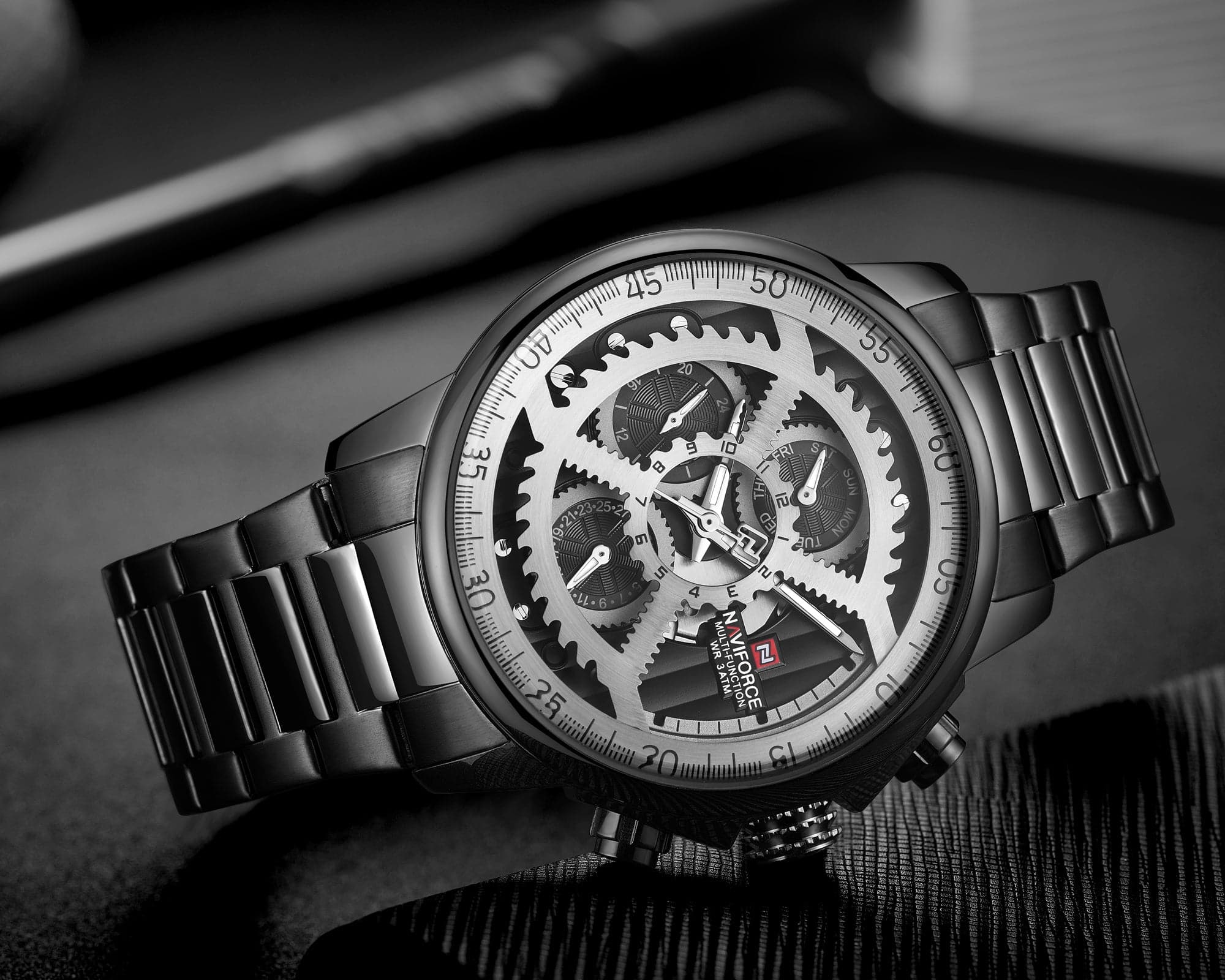 NAVIFORCE CHRONOGRAPH NF9150 B/W/B MEN'S WATCH - H2 Hub Watches
