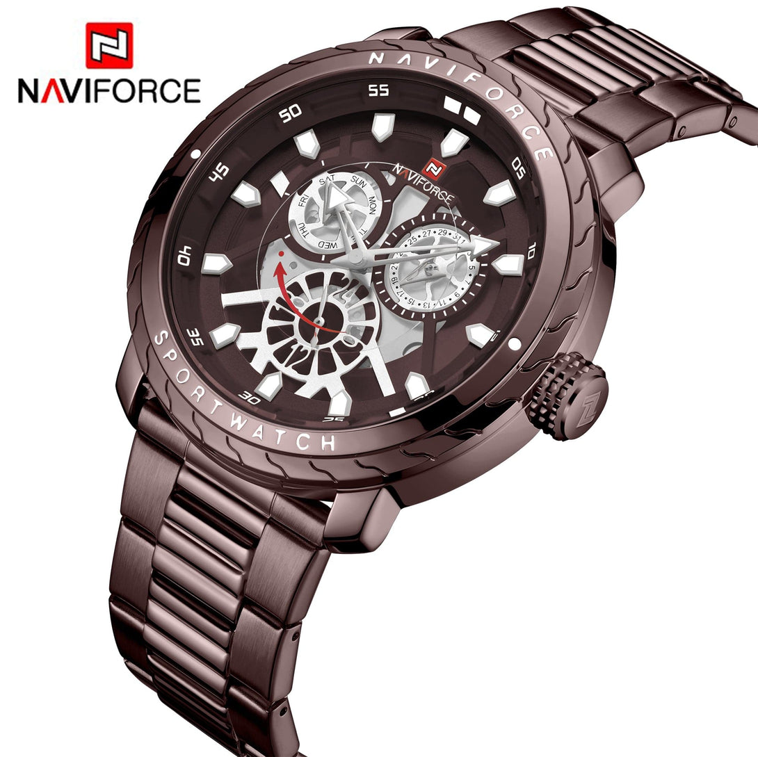 NAVIFORCE ANALOG NF9158 CE/CE STAINLESS STEEL QUARTZ MEN'S WATCH - H2 Hub Watches