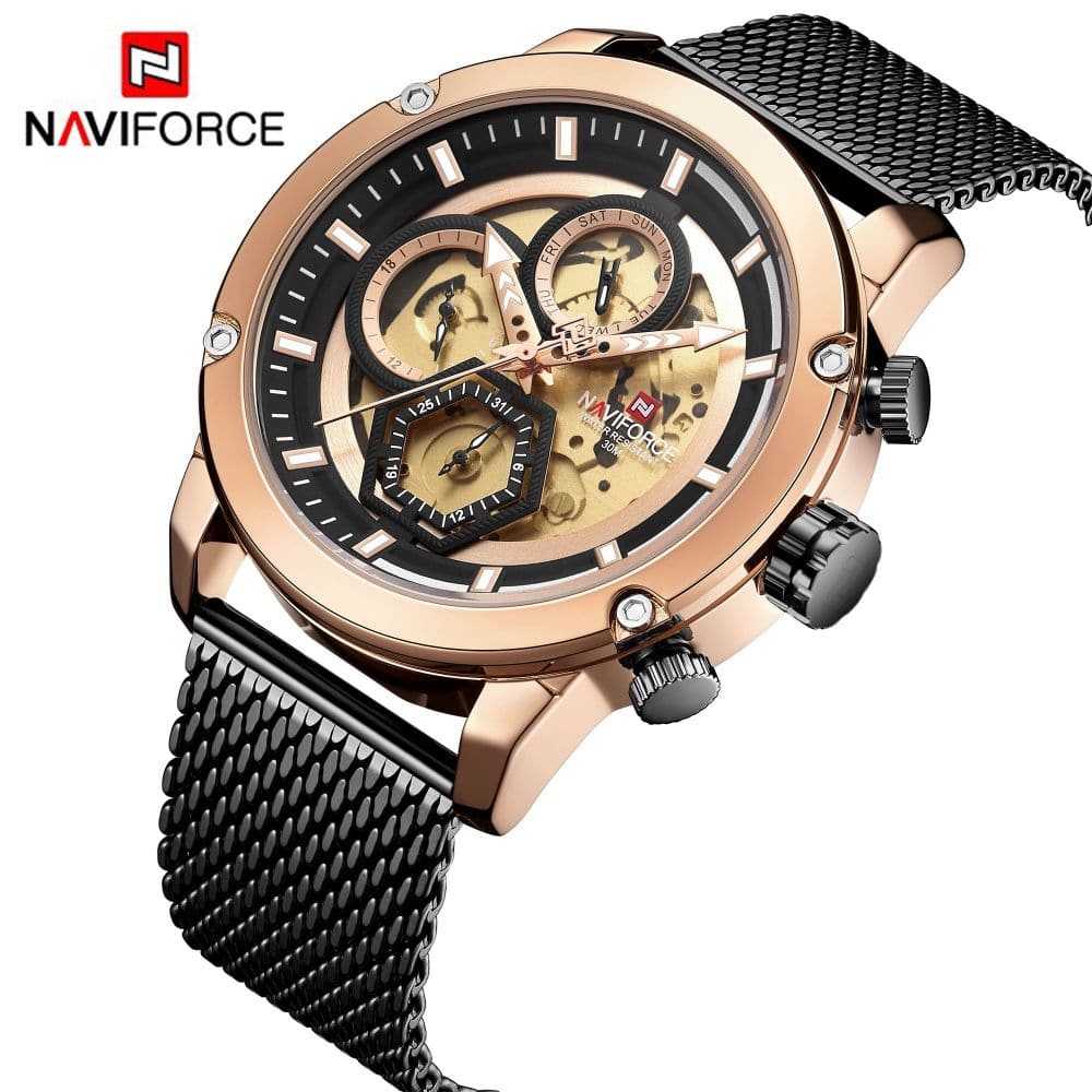 NAVIFORCE NF9167 RG/B STAINLESS STEEL CHRONOGRAPH MEN'S WATCH - H2 Hub Watches